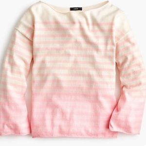 J Crew Dip Dye Ombré Striped Sweater Small NWT